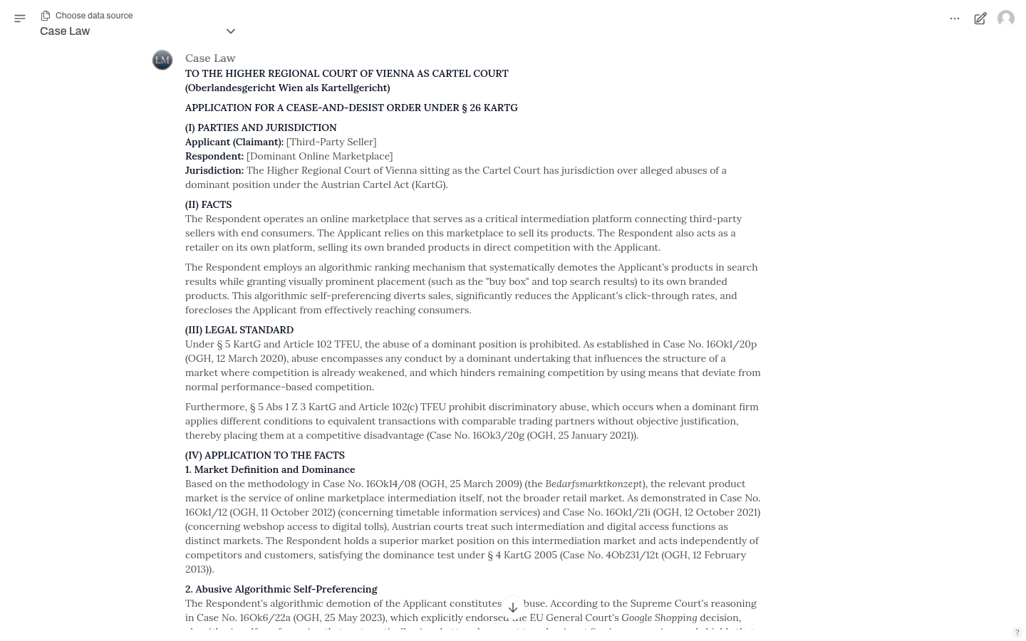 Draft podania s citáciami na OGH rozhodnutia